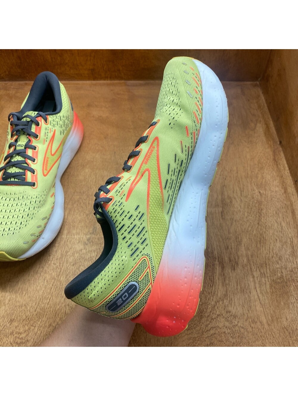 Brooks Glycerin 20 Running Shoes Mens Size 12 D Lime Orange Sneakers 1103821D725 - Picture 12 of 15